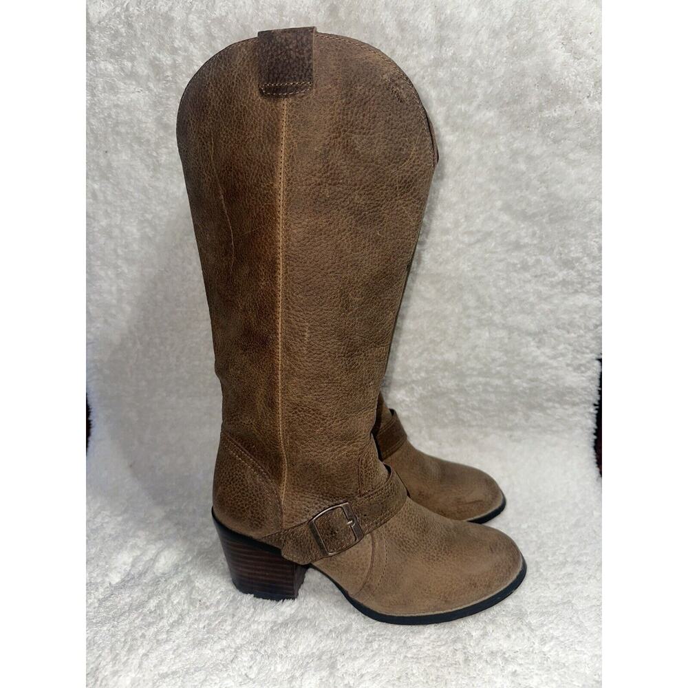 DURANGO WOMENS PHILLY TURN DOWN BOOTS BROWN / DENIM SIZE 6m